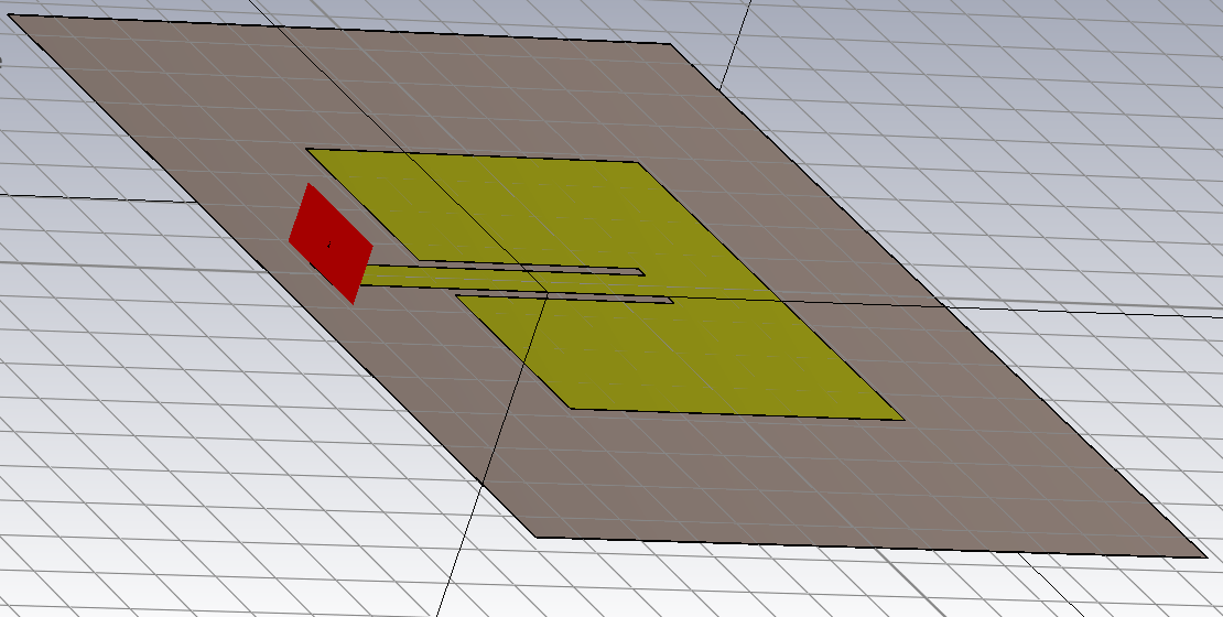 CST simulation of inset-fed microstrip patch antenna
