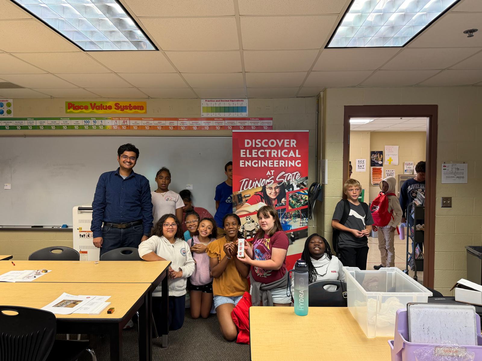 School visit for K-12 STEM outreach.